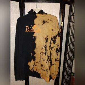 Altru Black and Tan Tie-Dye Men's Sweater With angel graphic